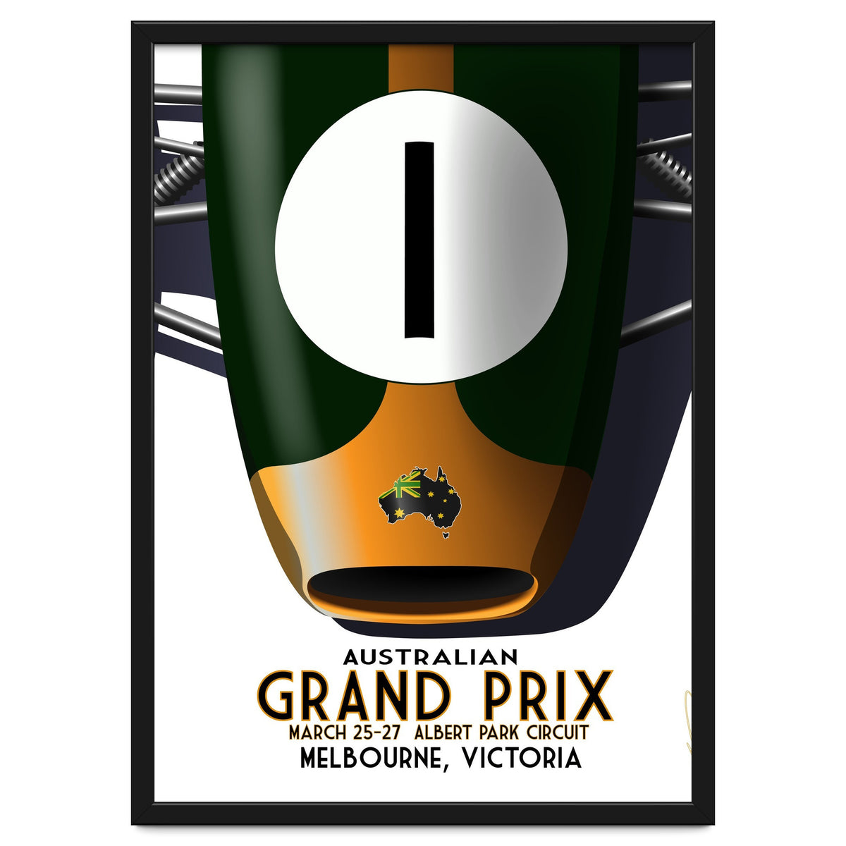 Australian Grand Prix Art Deco poster