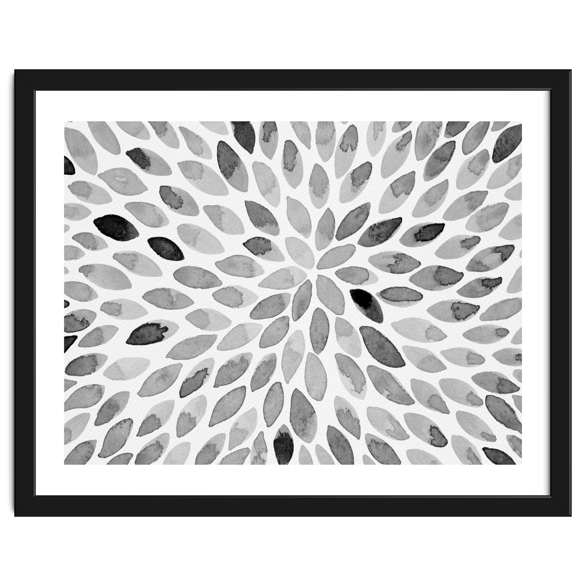 Watercolor Burst Black