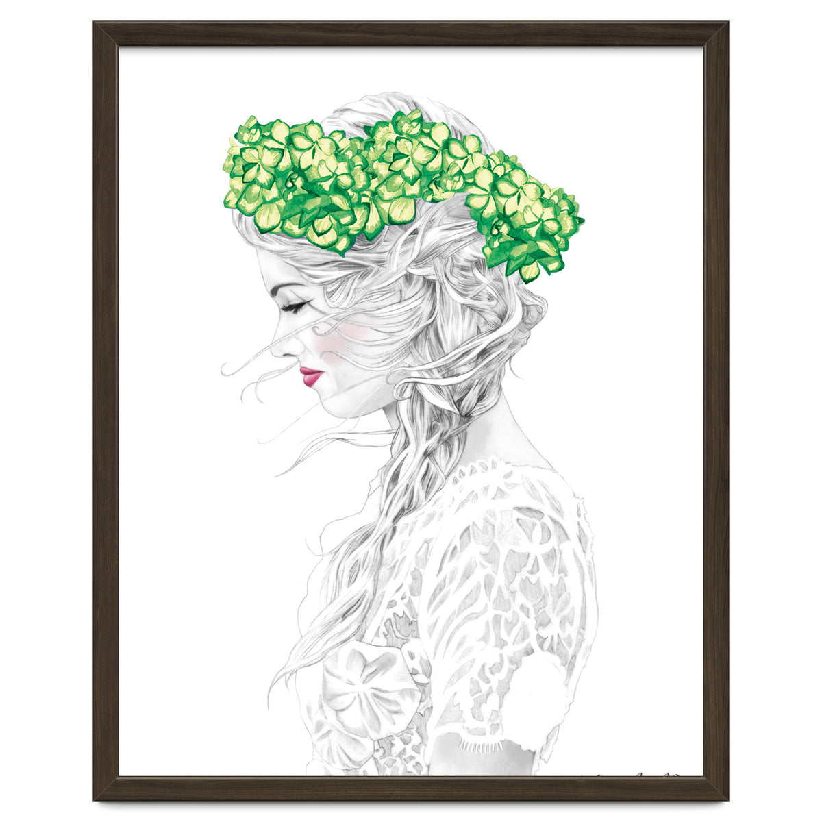 Green Hydrangea Girl