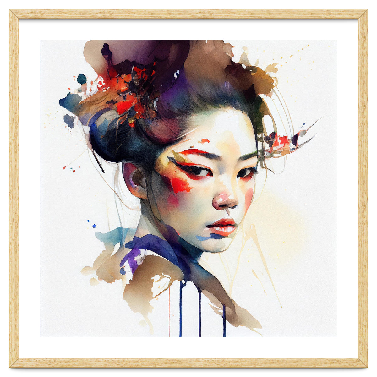 Watercolor Modern Geisha #1