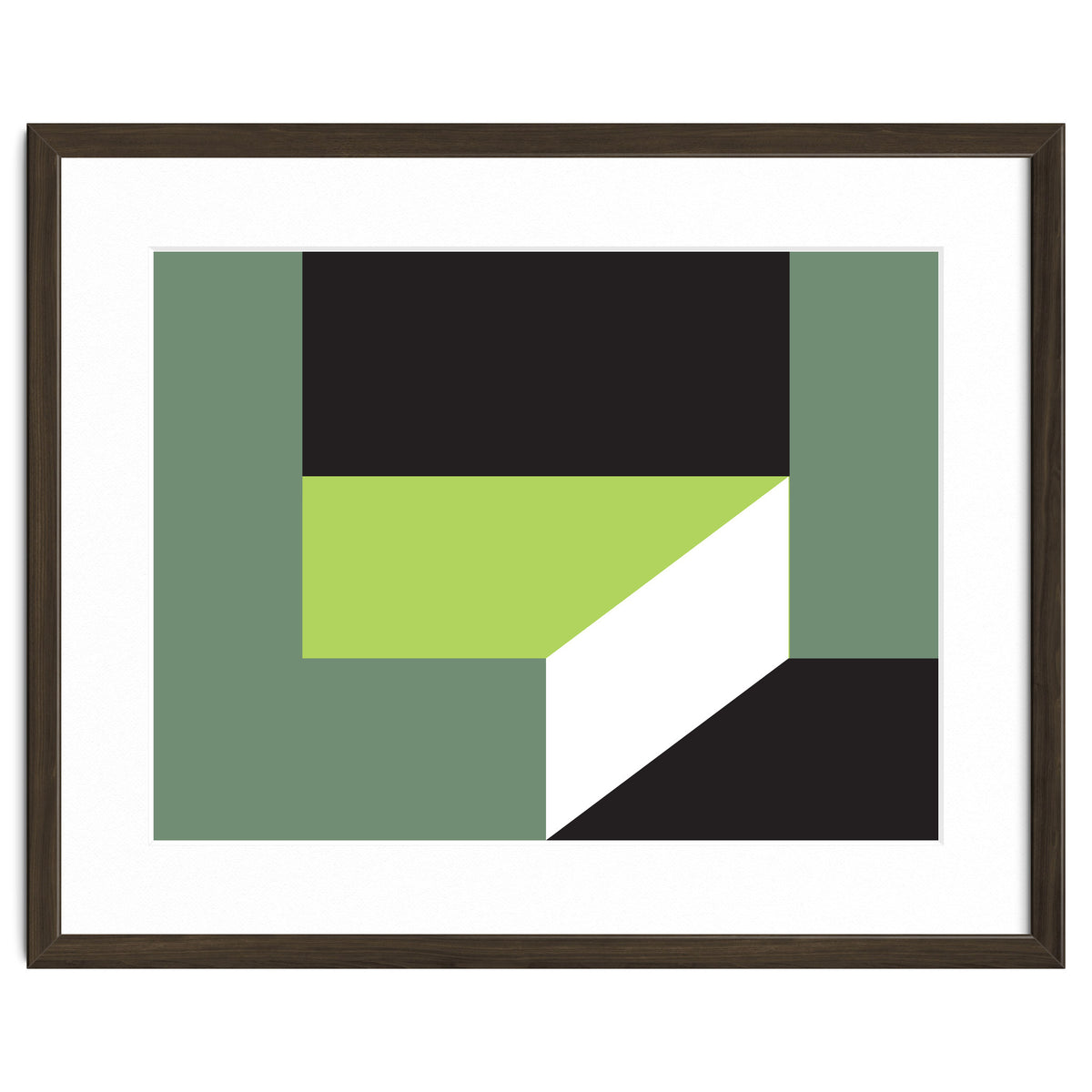 Geometric Shapes No. 83 - lime & grey