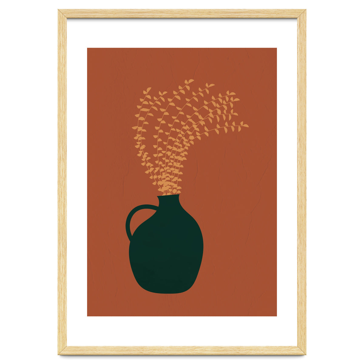 Terracotta Earth Tones Wall Decor Pottery Plant I