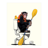Chimp on the Toilet, Funny Bathroom Humour (Print Only) thumbnail