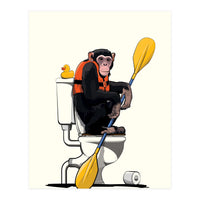 Chimp on the Toilet, Funny Bathroom Humour (Print Only)