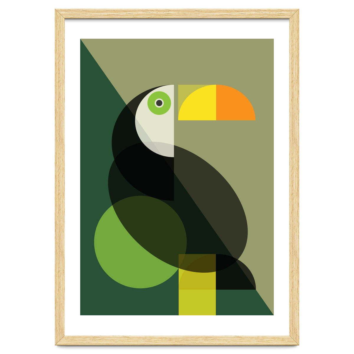 Mid Century Geometric Toucan