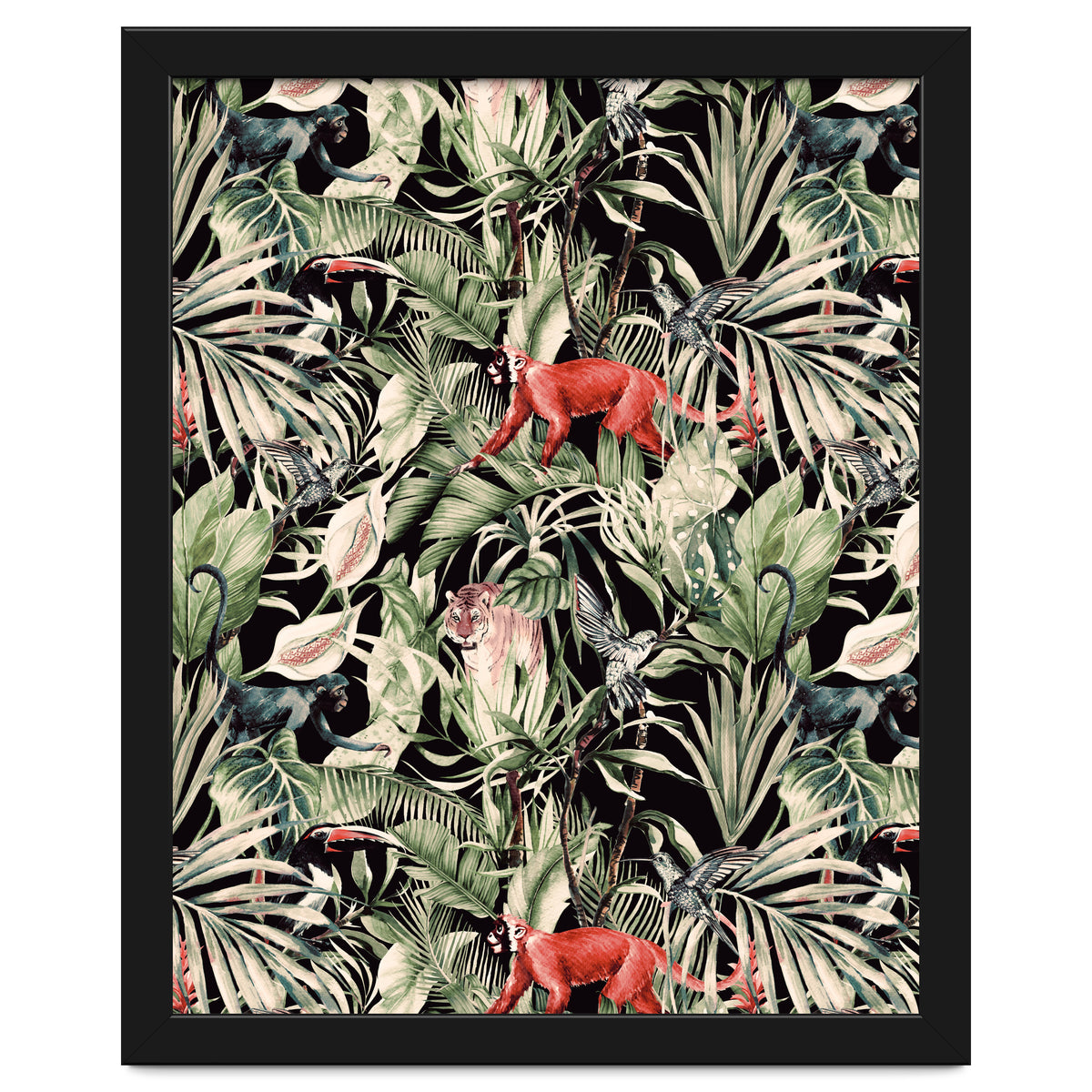 Animals In The Dark Of The Jungle