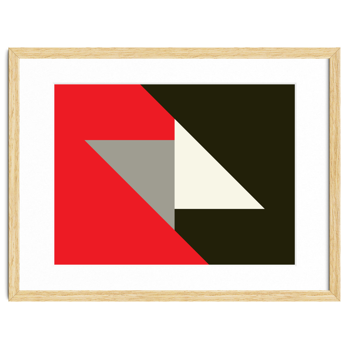 Geometric  Shapes No. 63 - triangles, red, black, grey