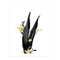 Flower Minimal Black And Gold 03 (Print Only)
