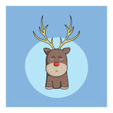 Kawaii Cute Christmas Reindeer (Print Only) thumbnail