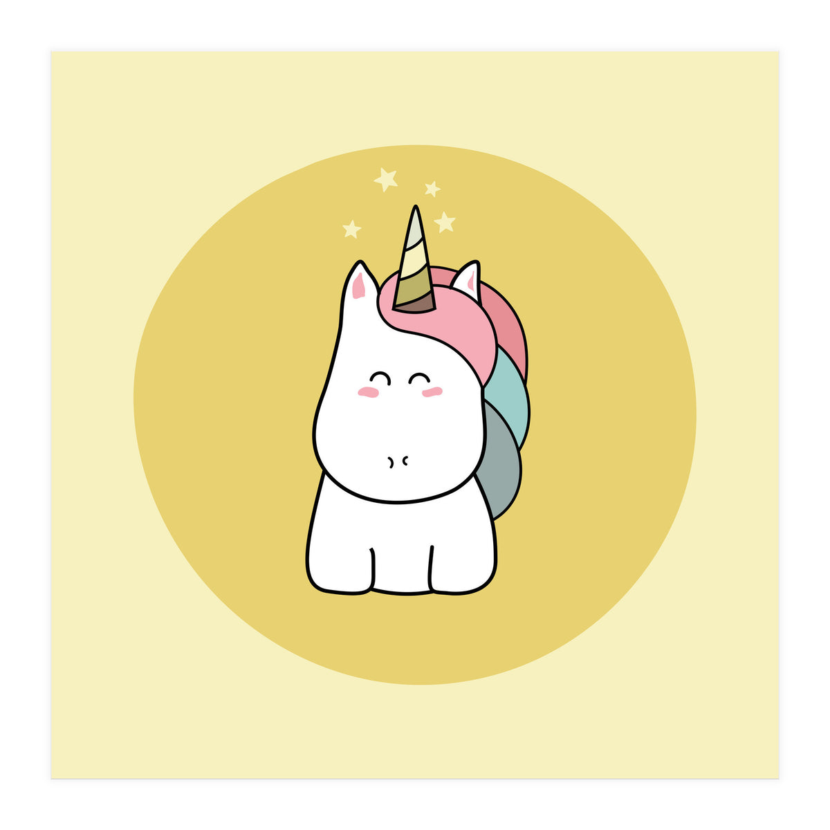 Kawaii Cute Unicorn (Print Only)