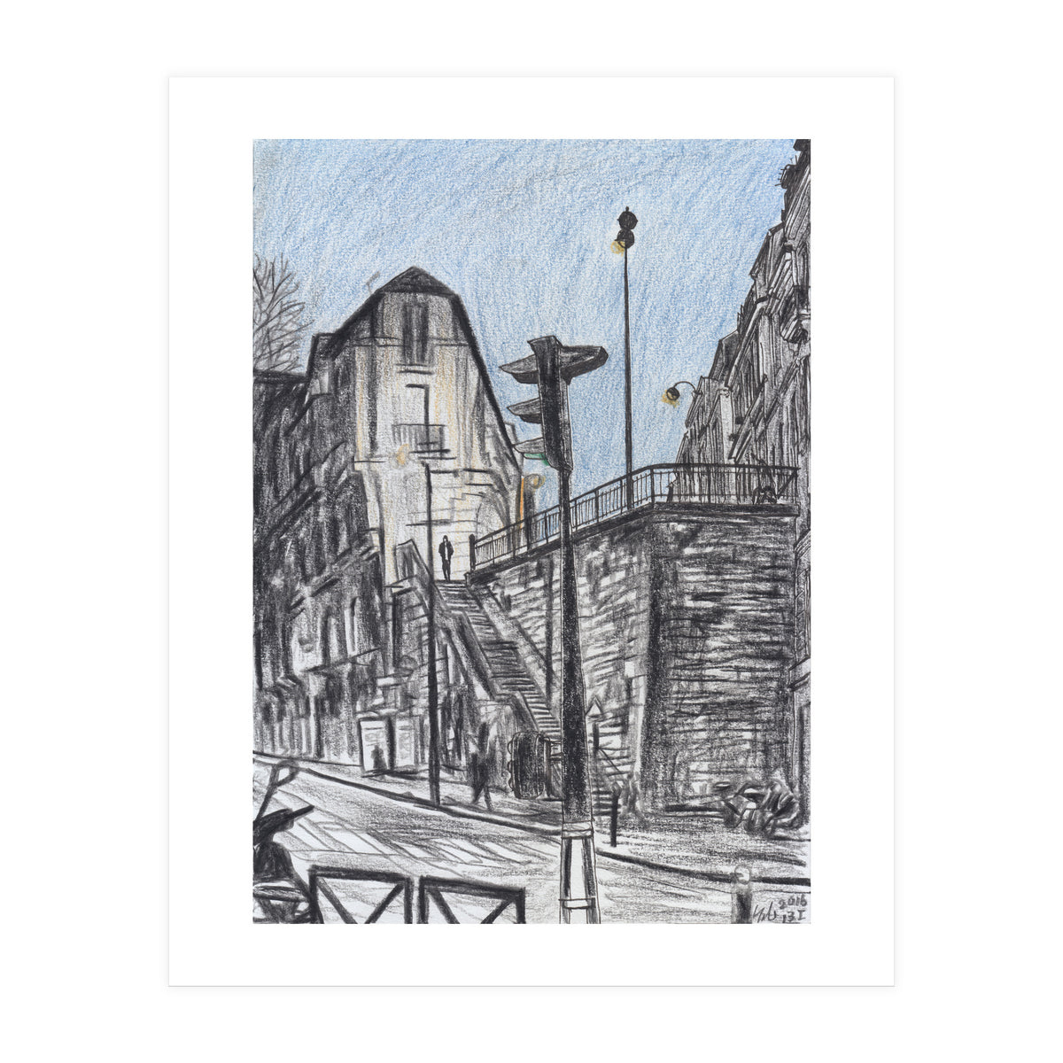Cold afternoon on Artist Street in Paris (Print Only)
