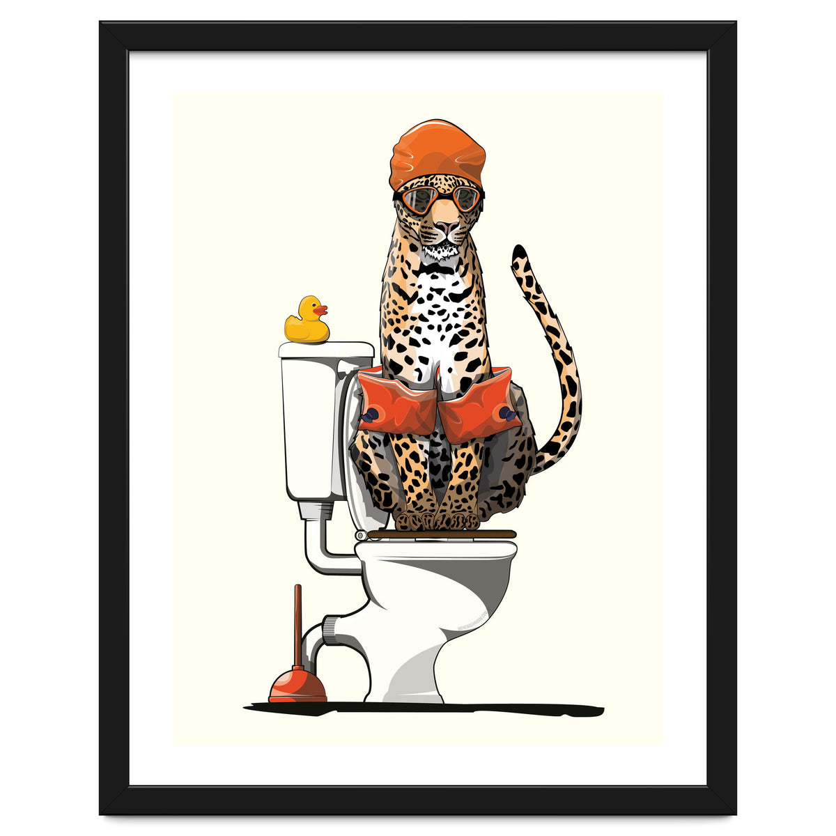 Leopard on the Toilet, Funny Bathroom Humour