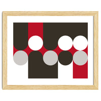 Geometric Shapes No. 33 - brown, red & white