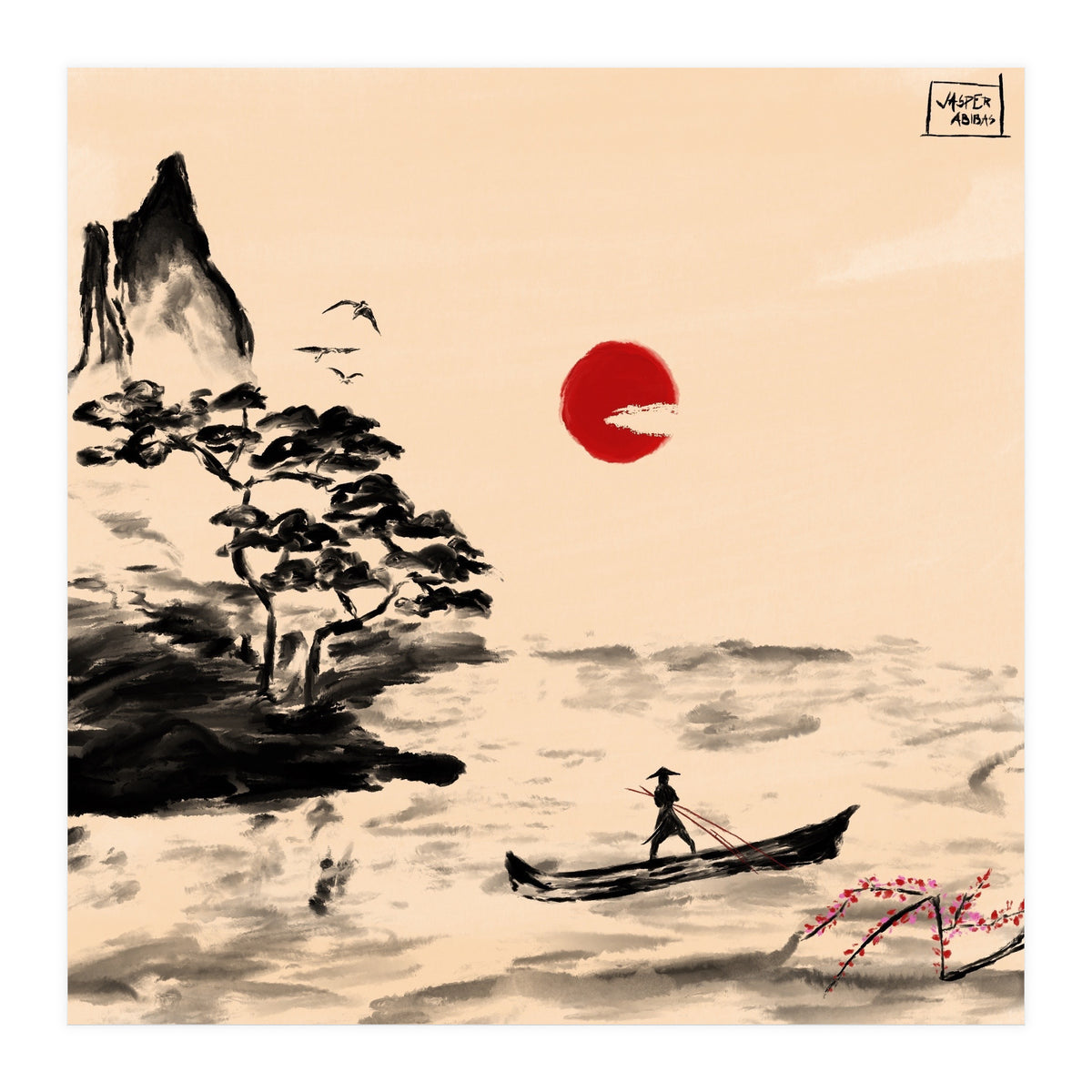 Calm Waters Sumi-e (Print Only)