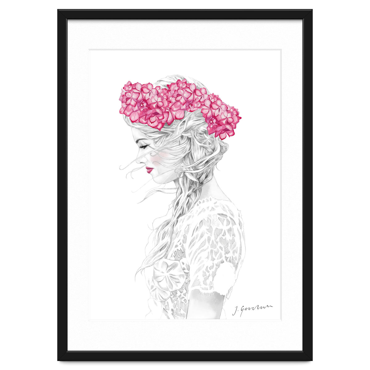 Pink Hydrangea Girl
