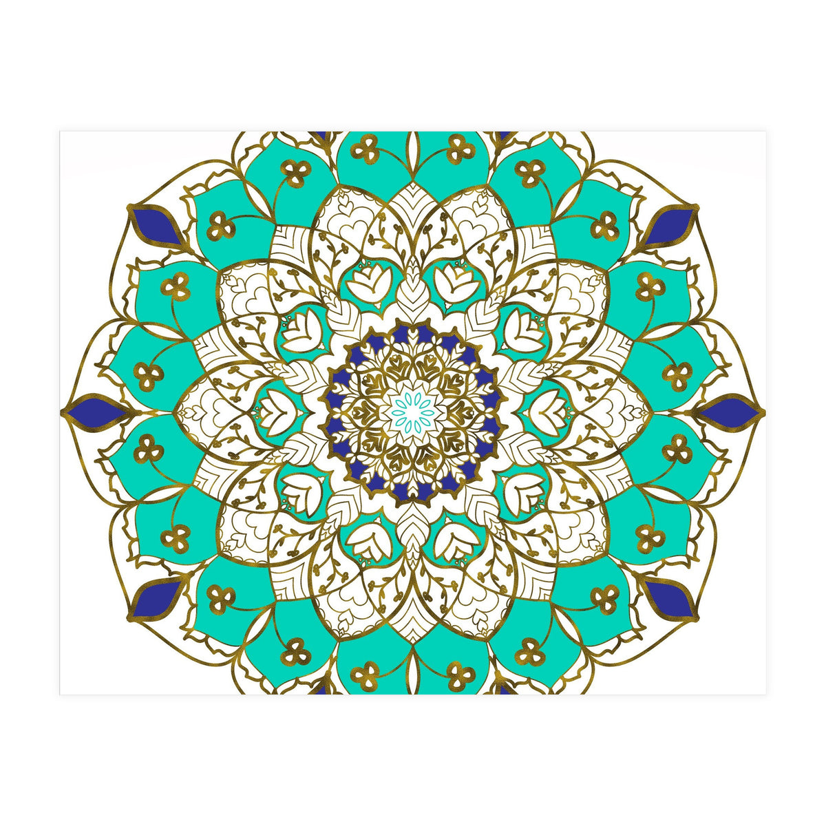Blue and Gold Mandala (Print Only)