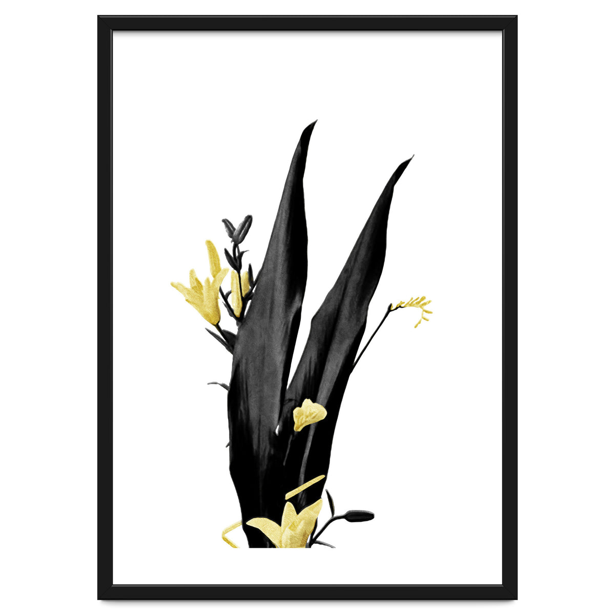 Flower Minimal Black And Gold 03