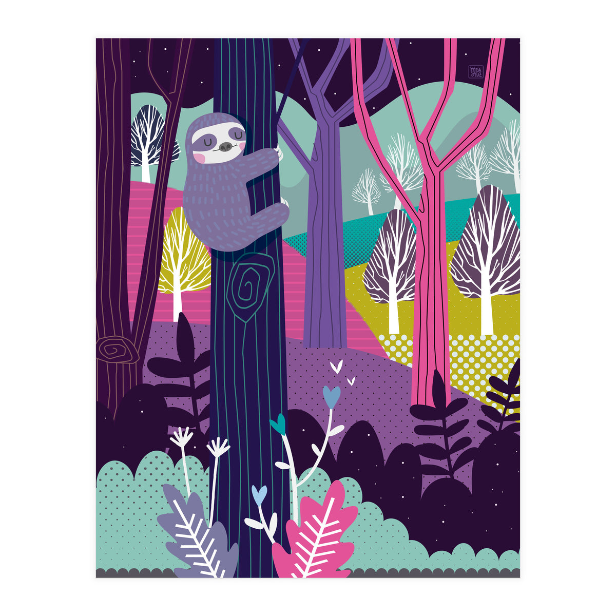 Sloth in the woods (Print Only)