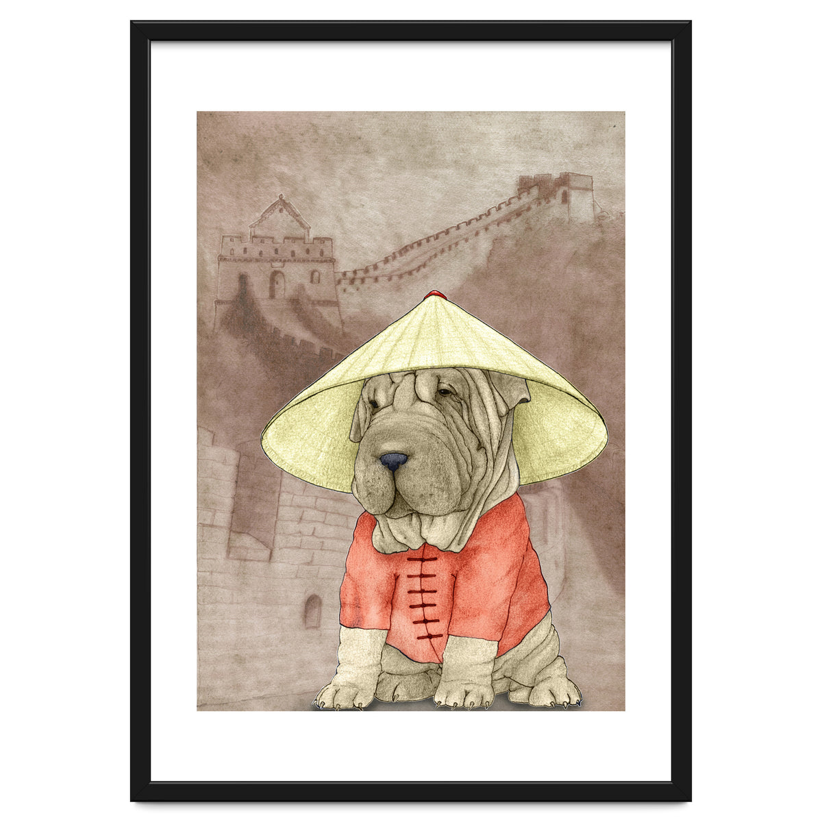 Sharpei With The Great Wall