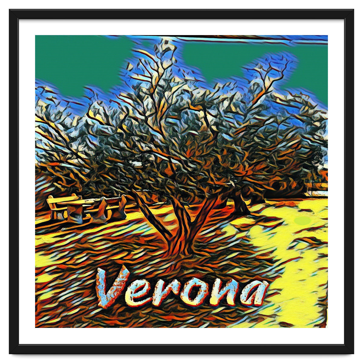 Colorful Olive tree in Verona, Italy.