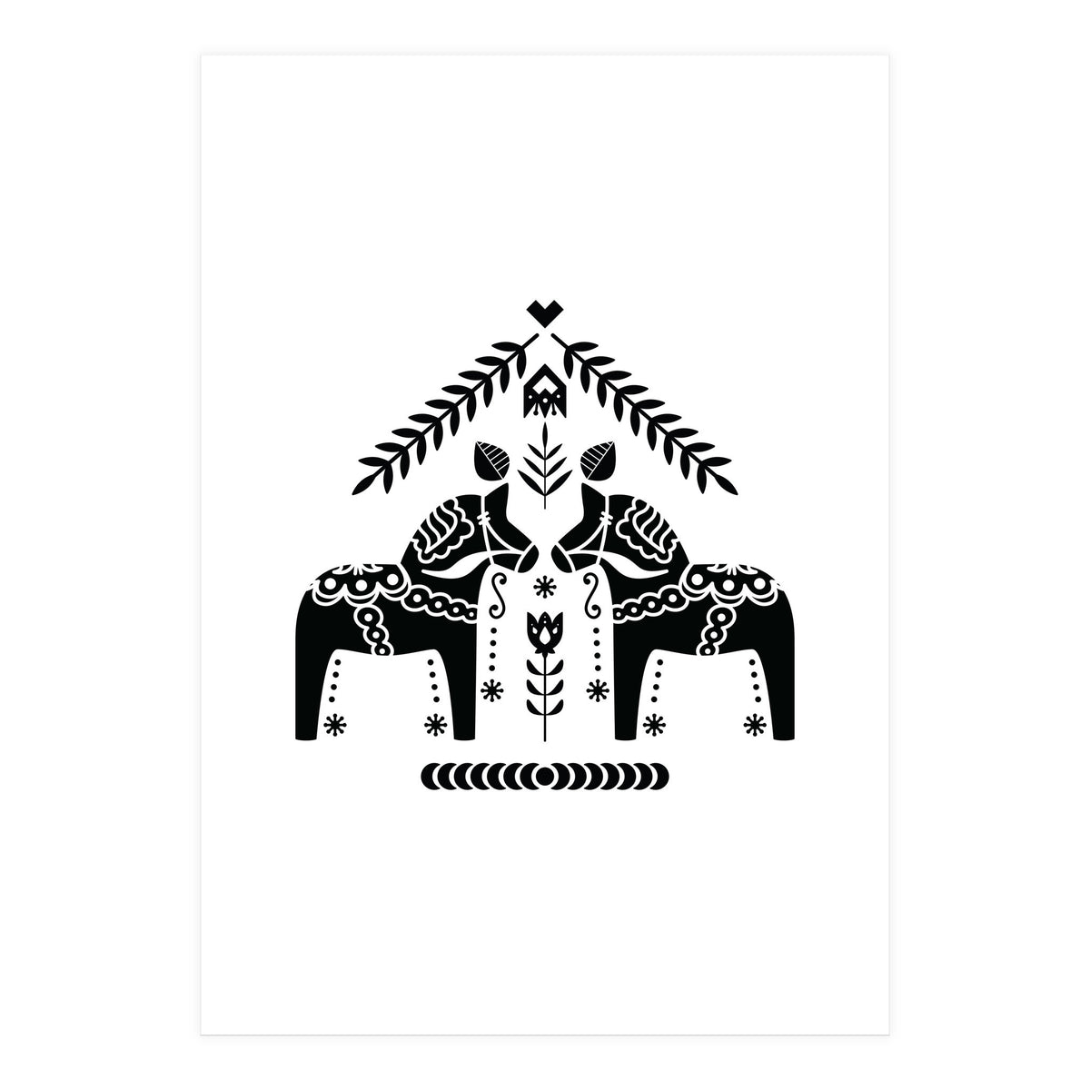 Swedish Dala Horse Folk Pattern (Print Only)