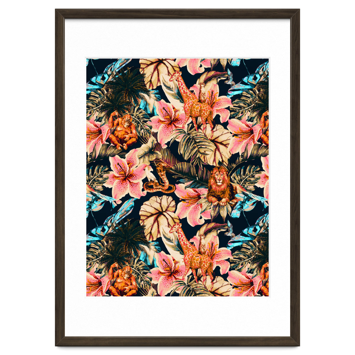 Wild animals in the dark of the jungle 02