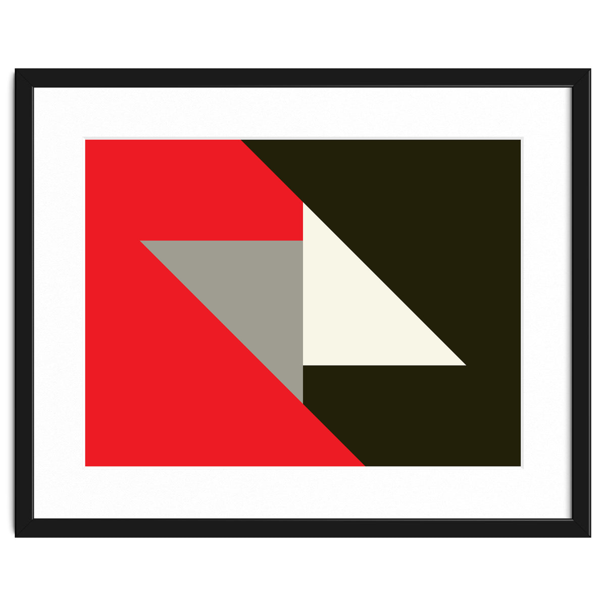 Geometric  Shapes No. 63 - triangles, red, black, grey