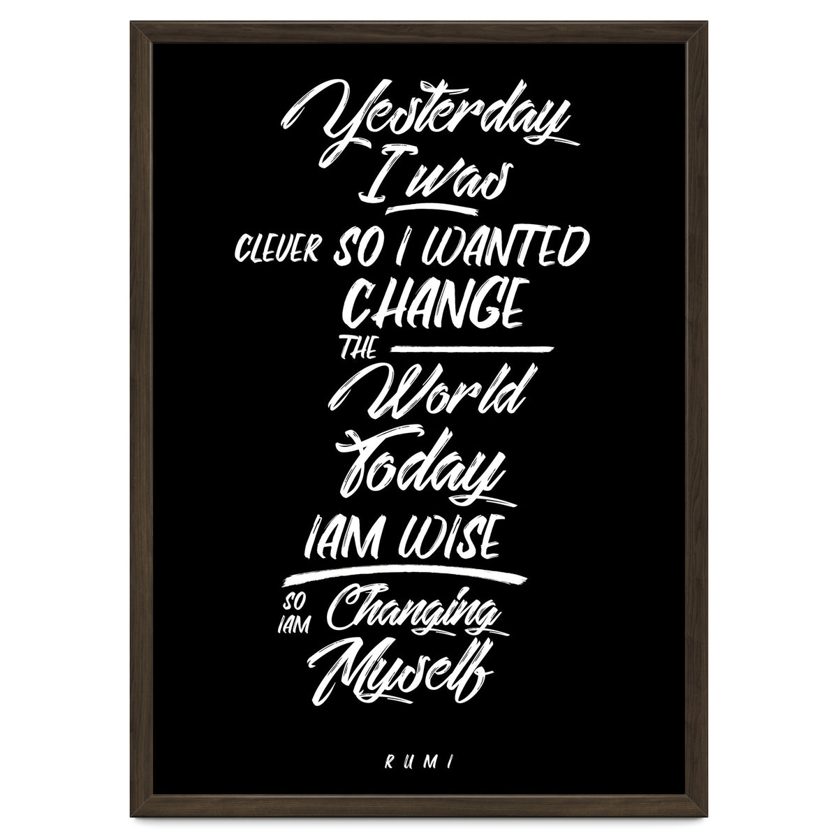 Changing Myself - Rumi Quote Typography