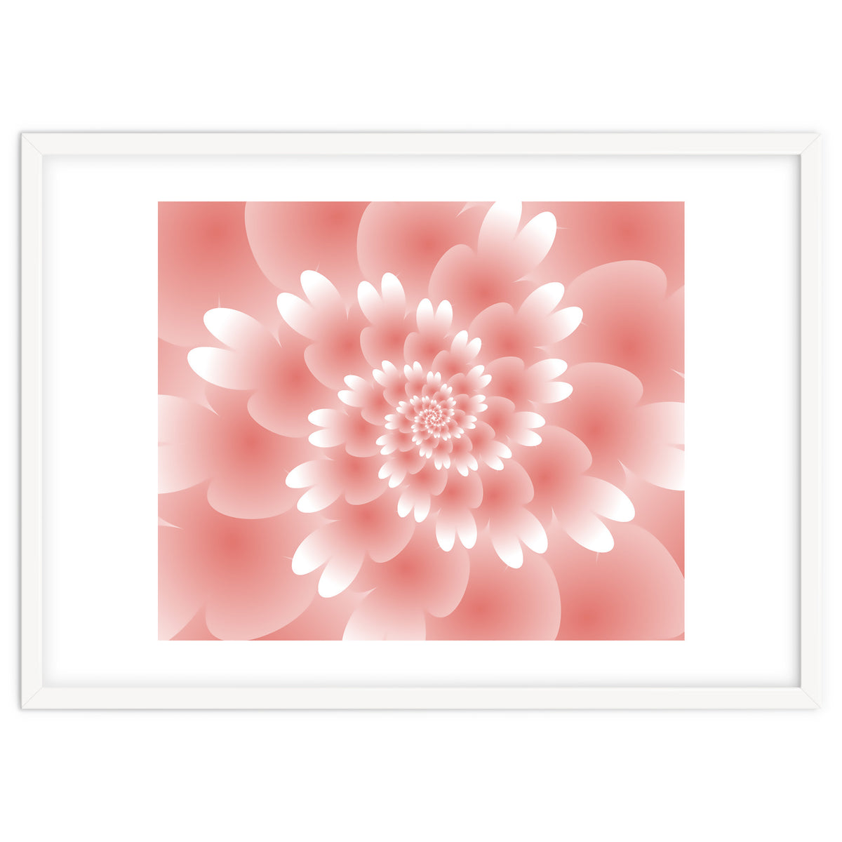 Abstract Orange Spiral Feather 3D ART