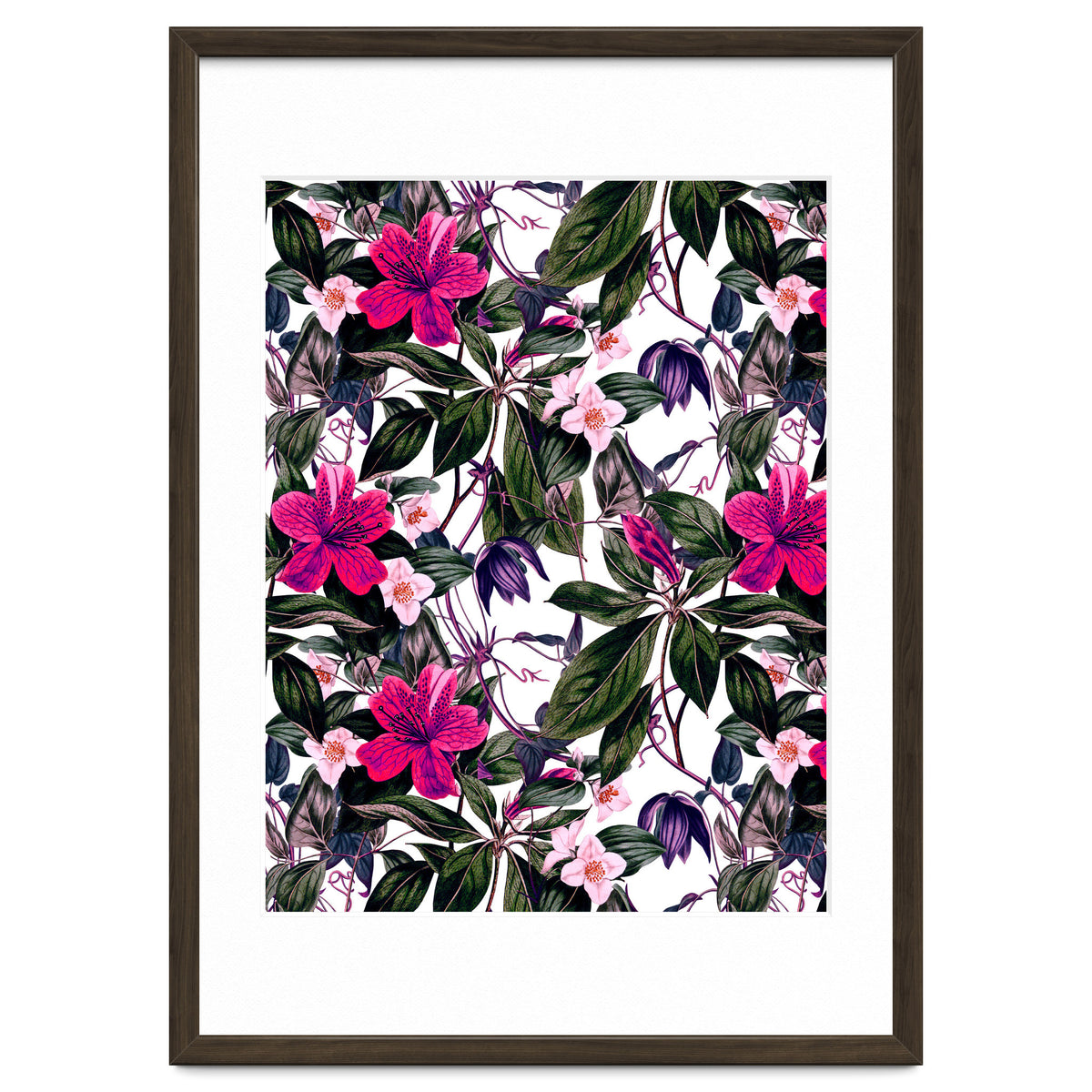 Pattern antique botanical flowers