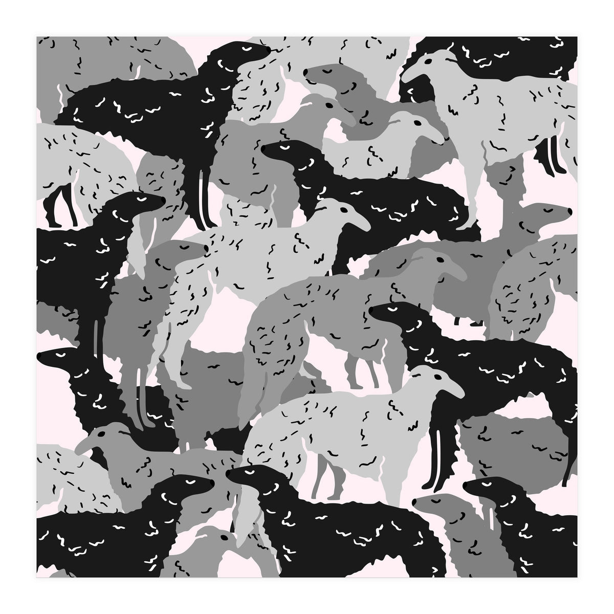 Borzoi dogs pattern (Print Only)