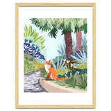 Fox in The Garden | Animals Wildlife Botanical Nature Painting | Boho Colorful Jungle Illustration thumbnail