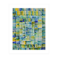 Abstract rectangle pattern in green (Print Only)