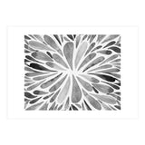 Retro abstract floral - black and white (Print Only) thumbnail