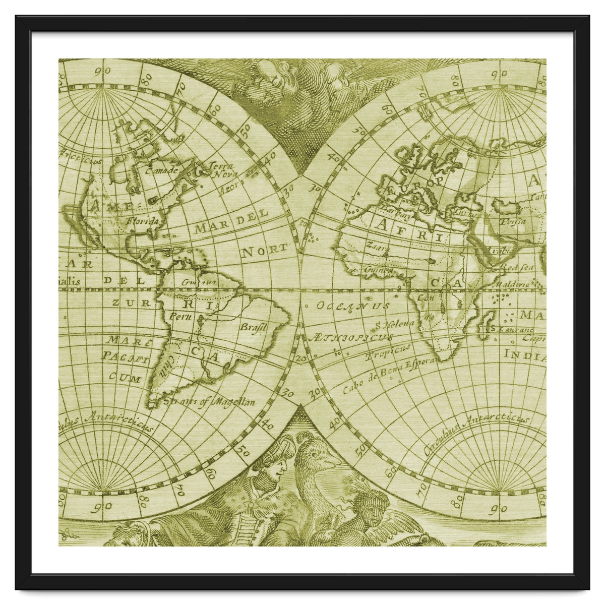Vintage Mapa Mundi