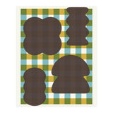 Funky Organic Shapes on a Plaid Background (Print Only) thumbnail