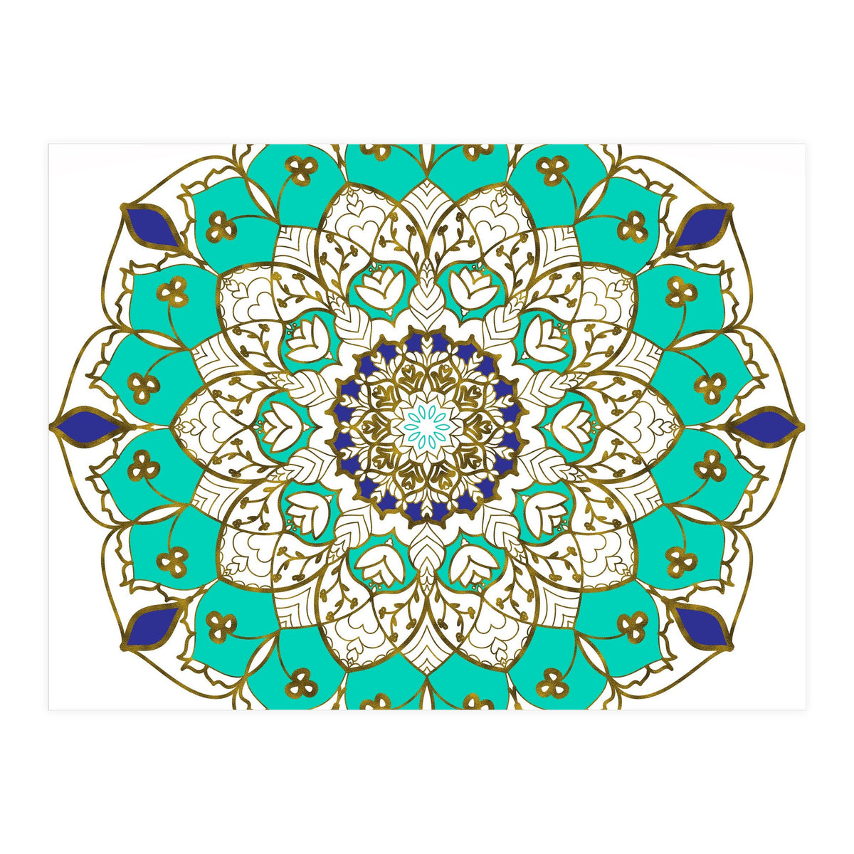 Blue and Gold Mandala (Print Only)