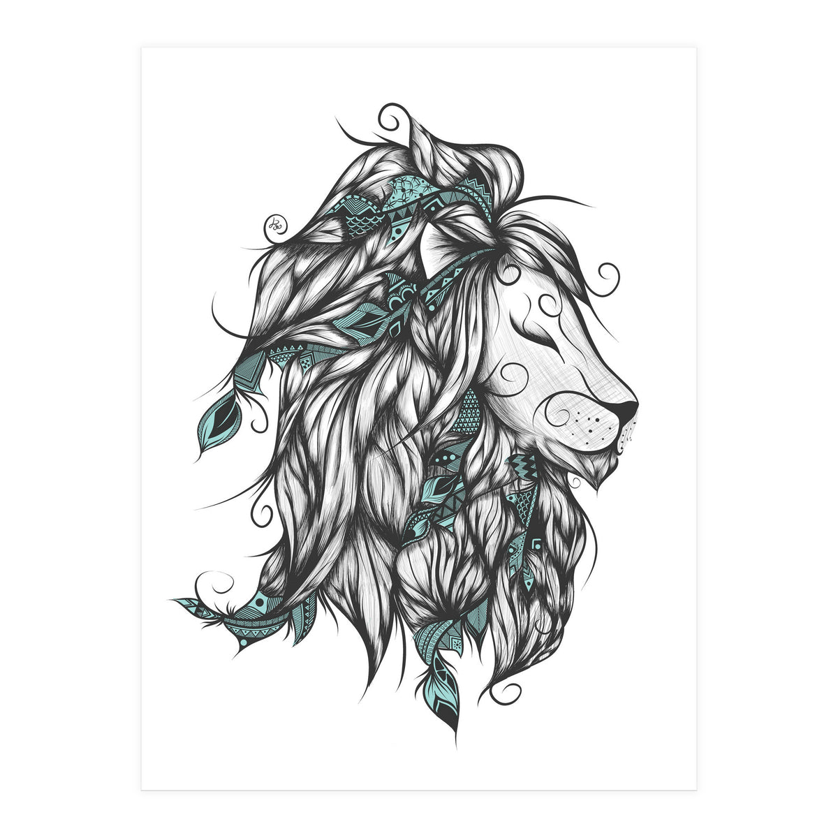 Poetic Lion Turquoise (Print Only)