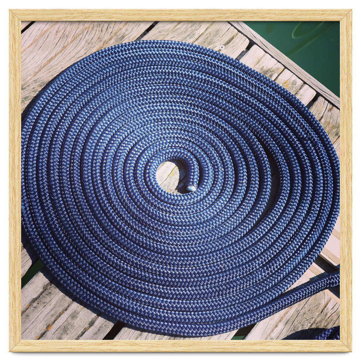 Blue rope coil