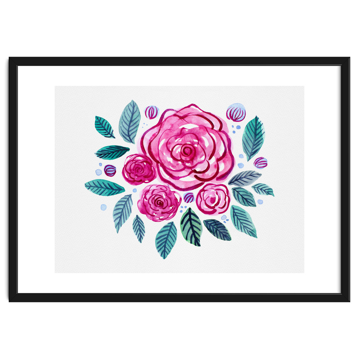 Watercolor rose bouquet