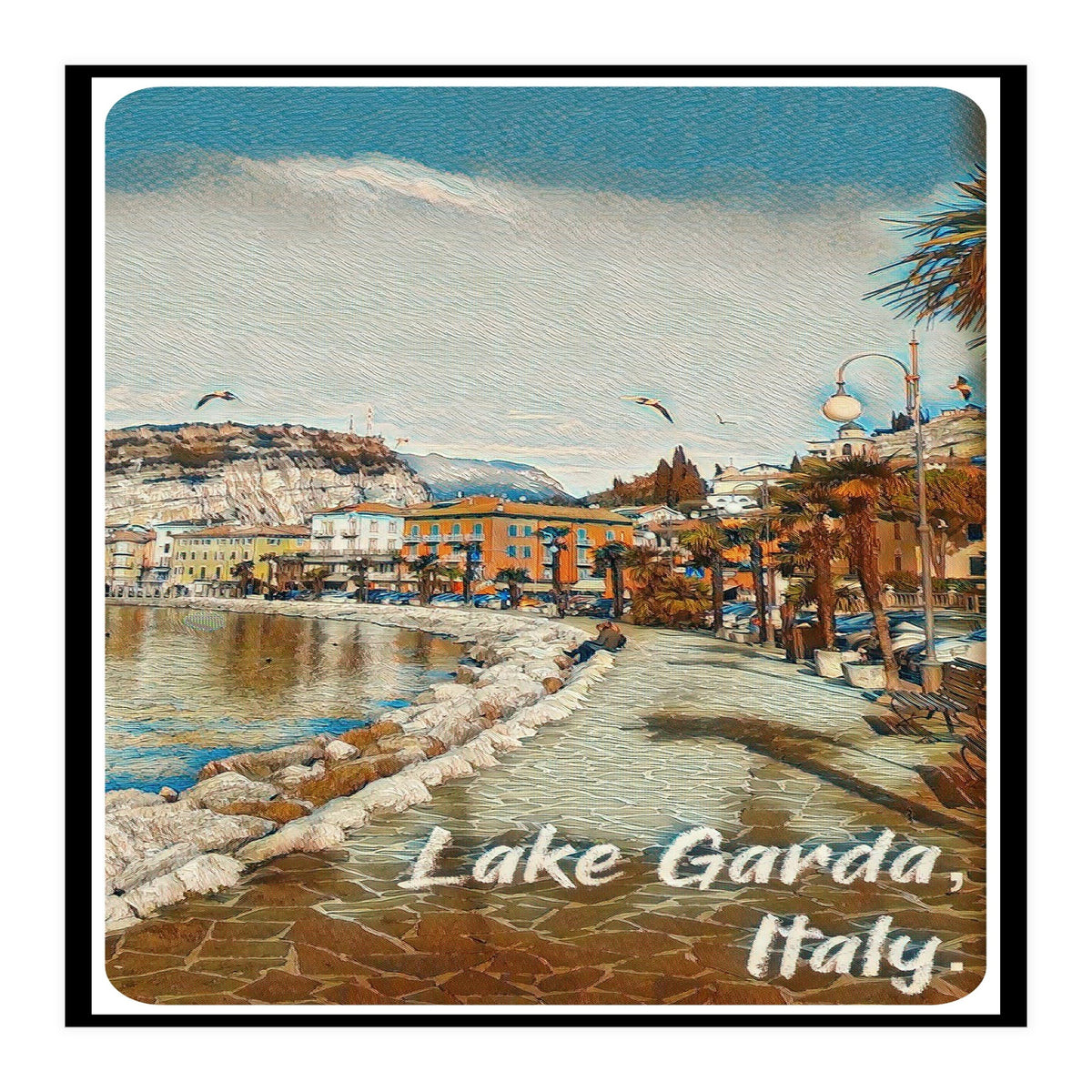 Birds And People On Lake Garda (Print Only)