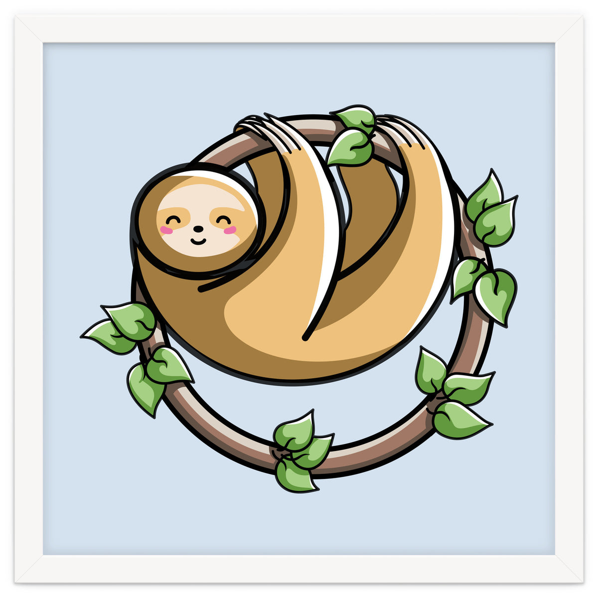 Kawaii Cute Sloth Circle