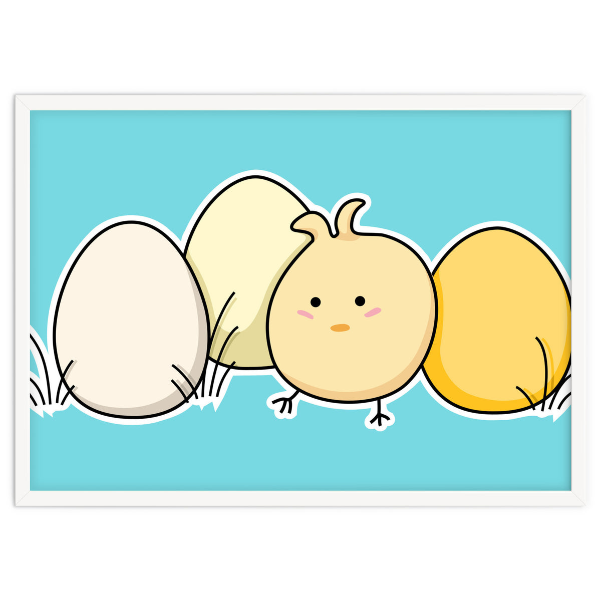 Kawaii Cute Chick And Eggs