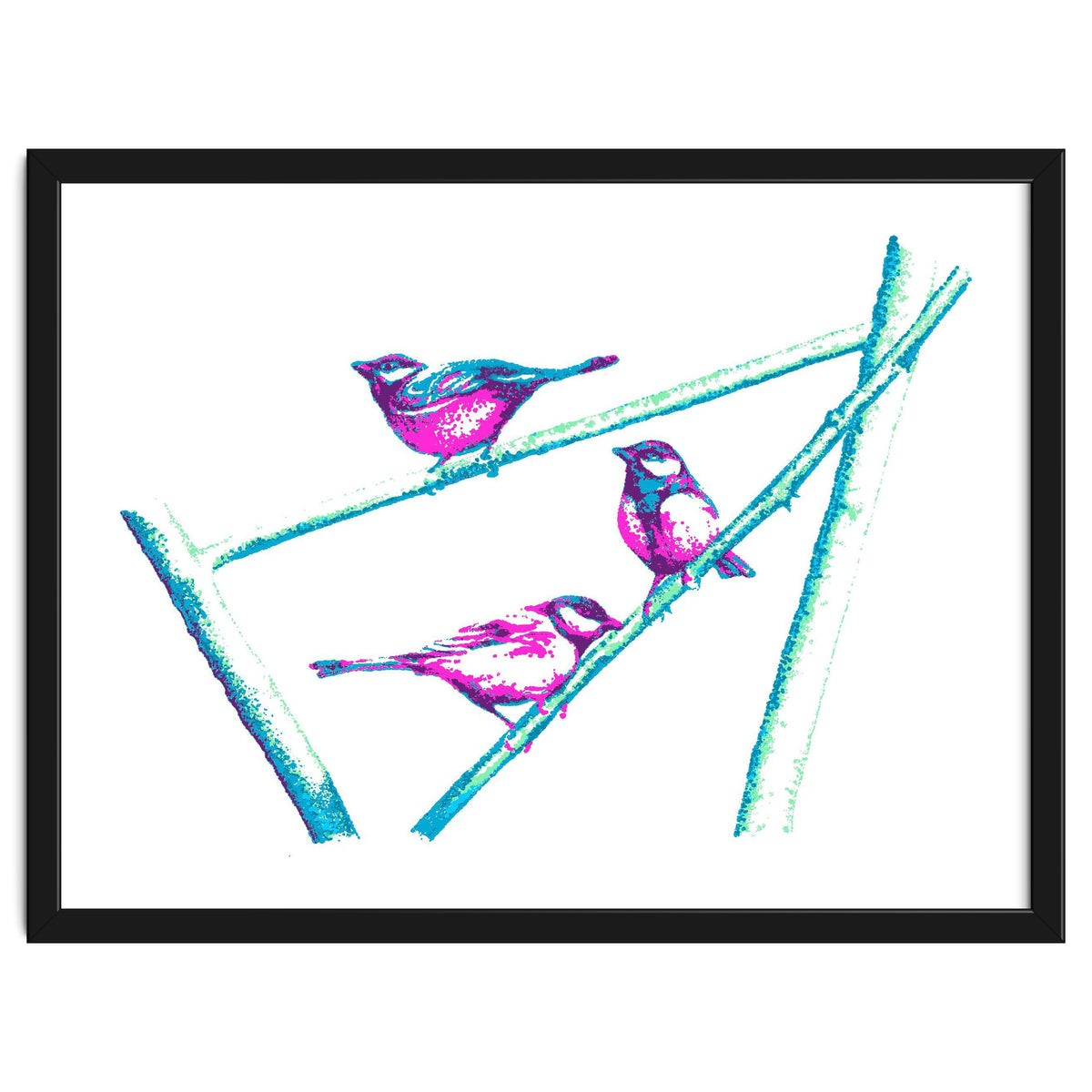 Garden Birds On A Branch