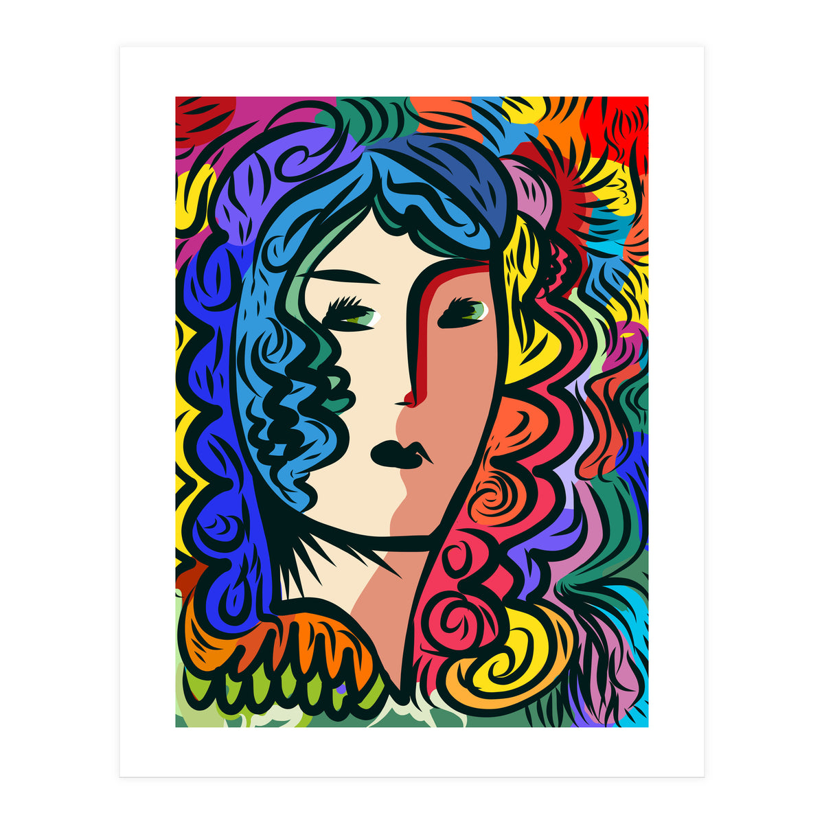 Rainbow Portrait Girl (Print Only)