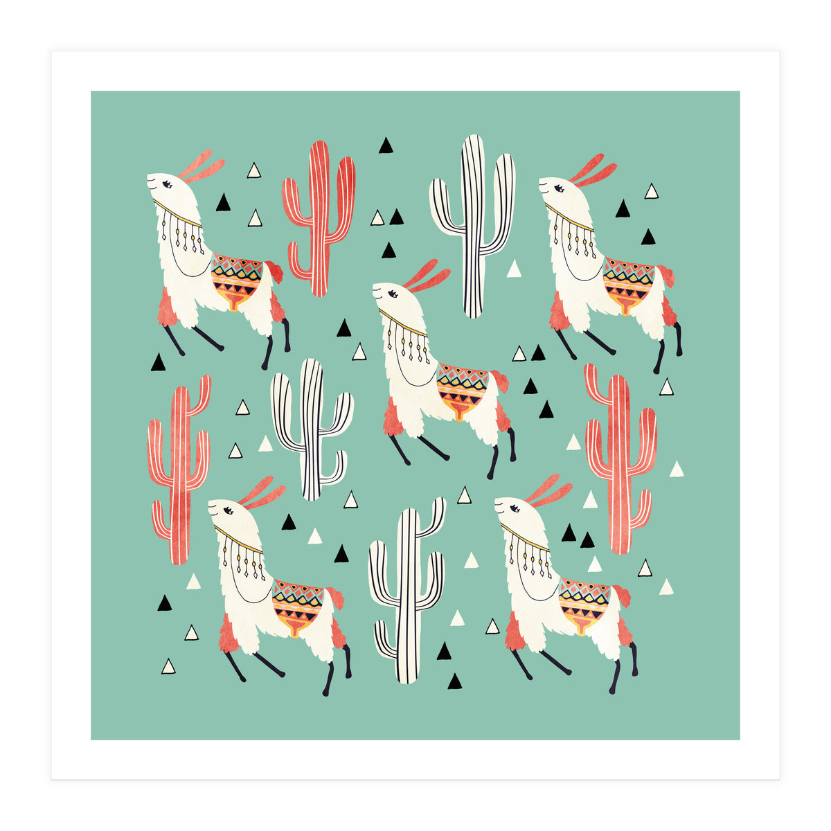 Llama In Green Desert (Print Only)