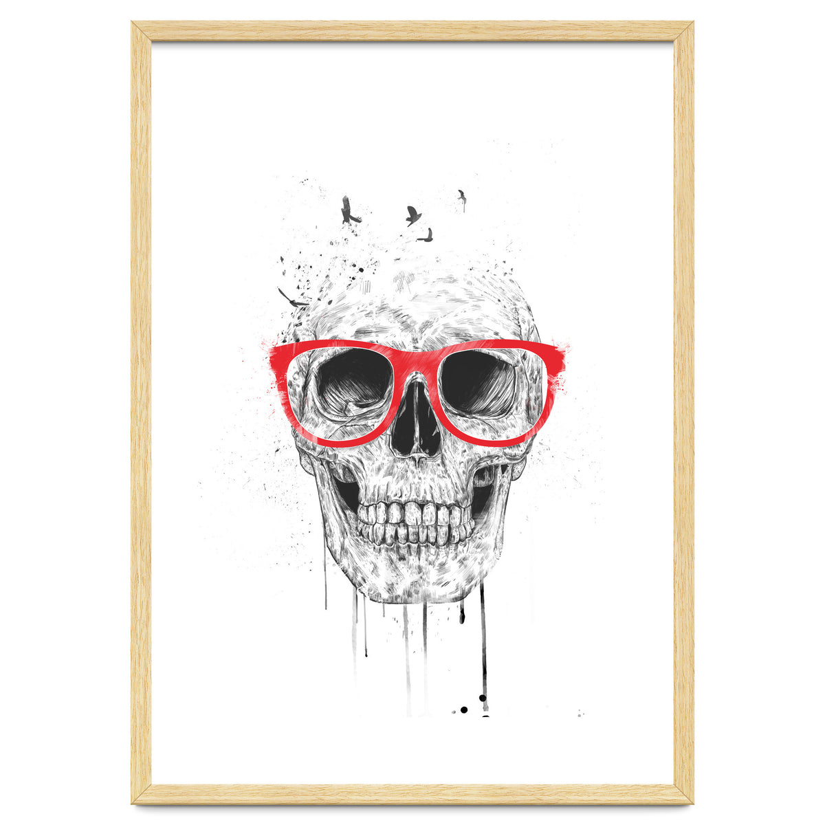Skull With Red Glasses
