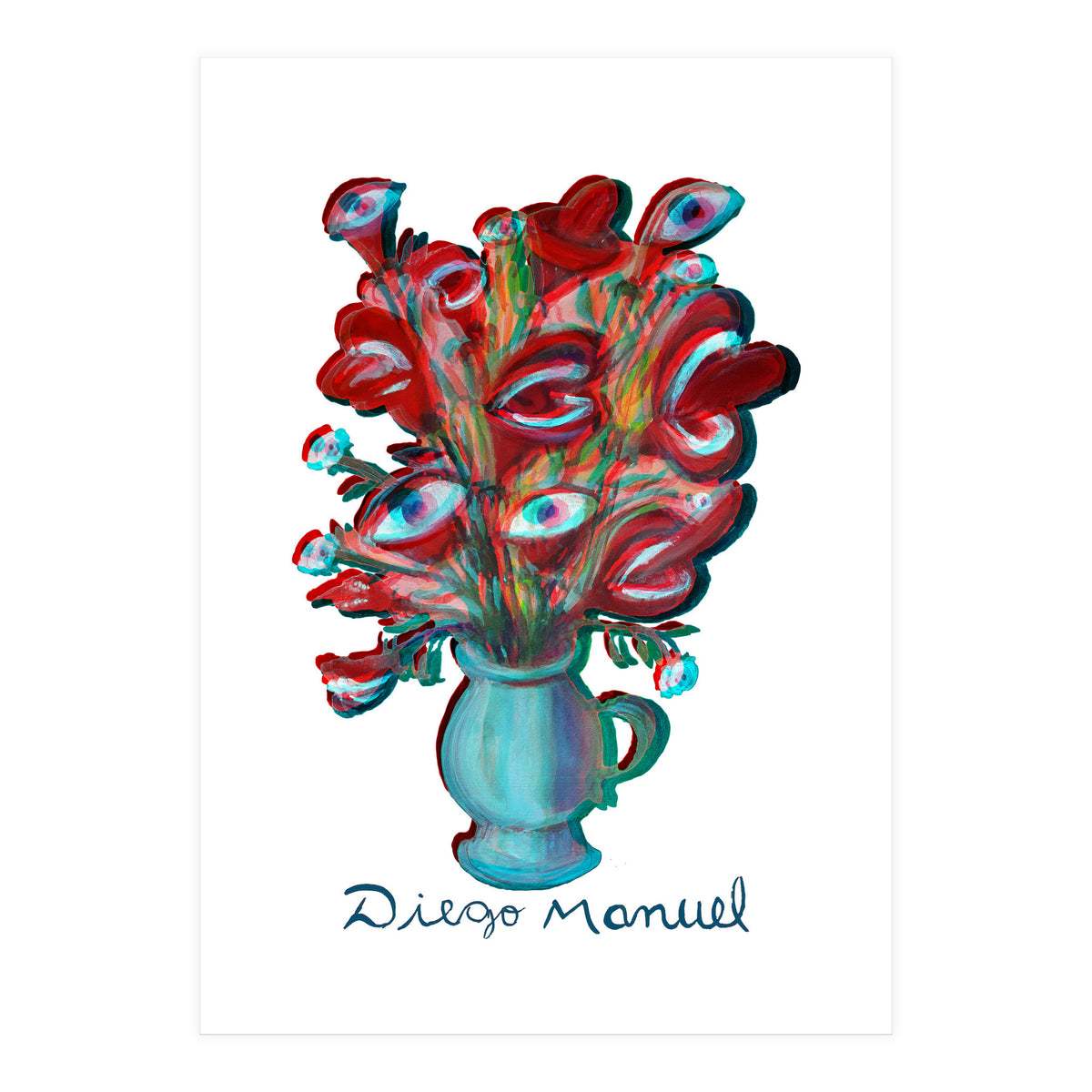 Flores Y Ojos 3d (Print Only)