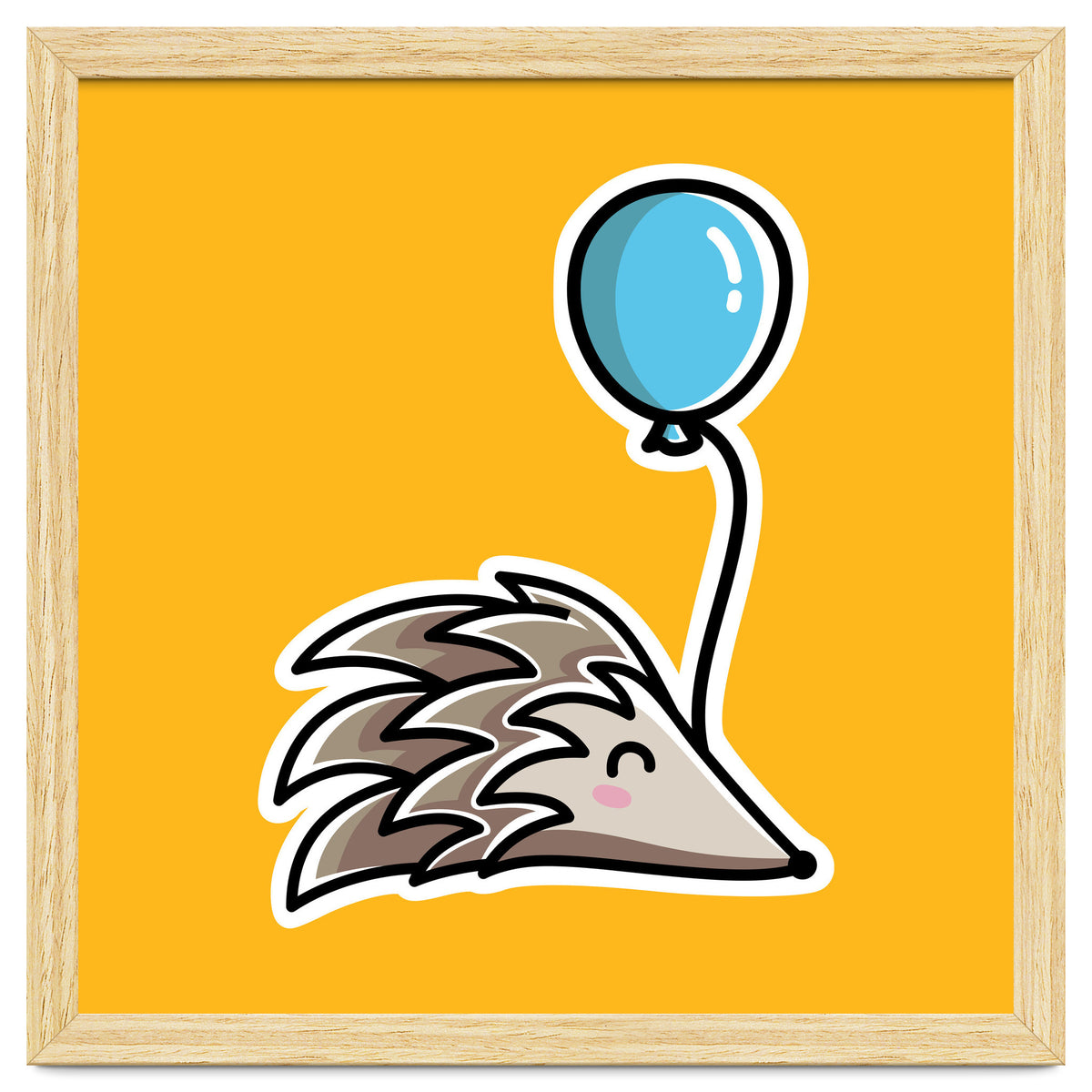 Kawaii Cute Hedgehog With Balloon