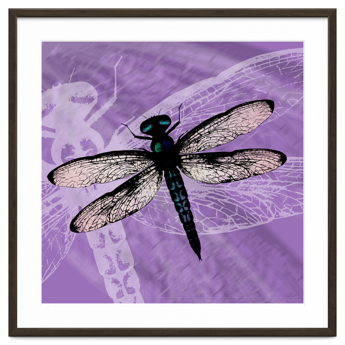 Blue dragonfly vector